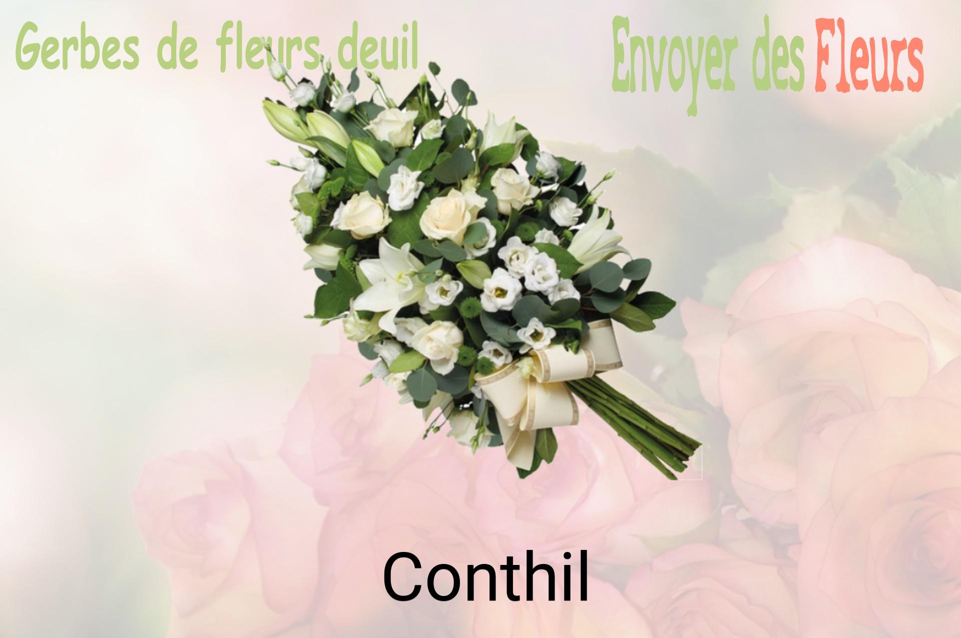 Gerbe de fleurs de deuil livrée à Conthil